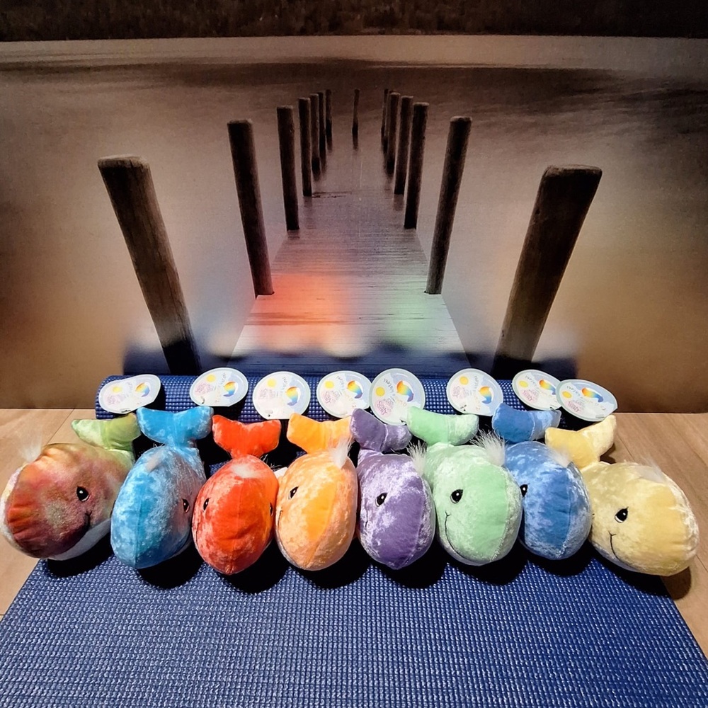 Colorful Plush Whale Toys Set precious moments